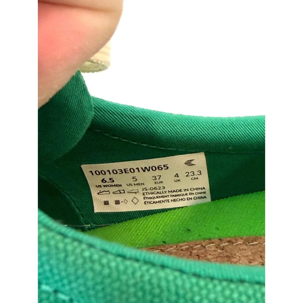 Cariuma Low Top Sneakers Women's 6.5 Green Sustainable Canvas Casual Streetwear